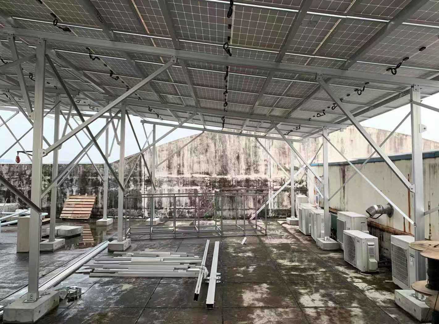 Flat roof solar mounting installation site